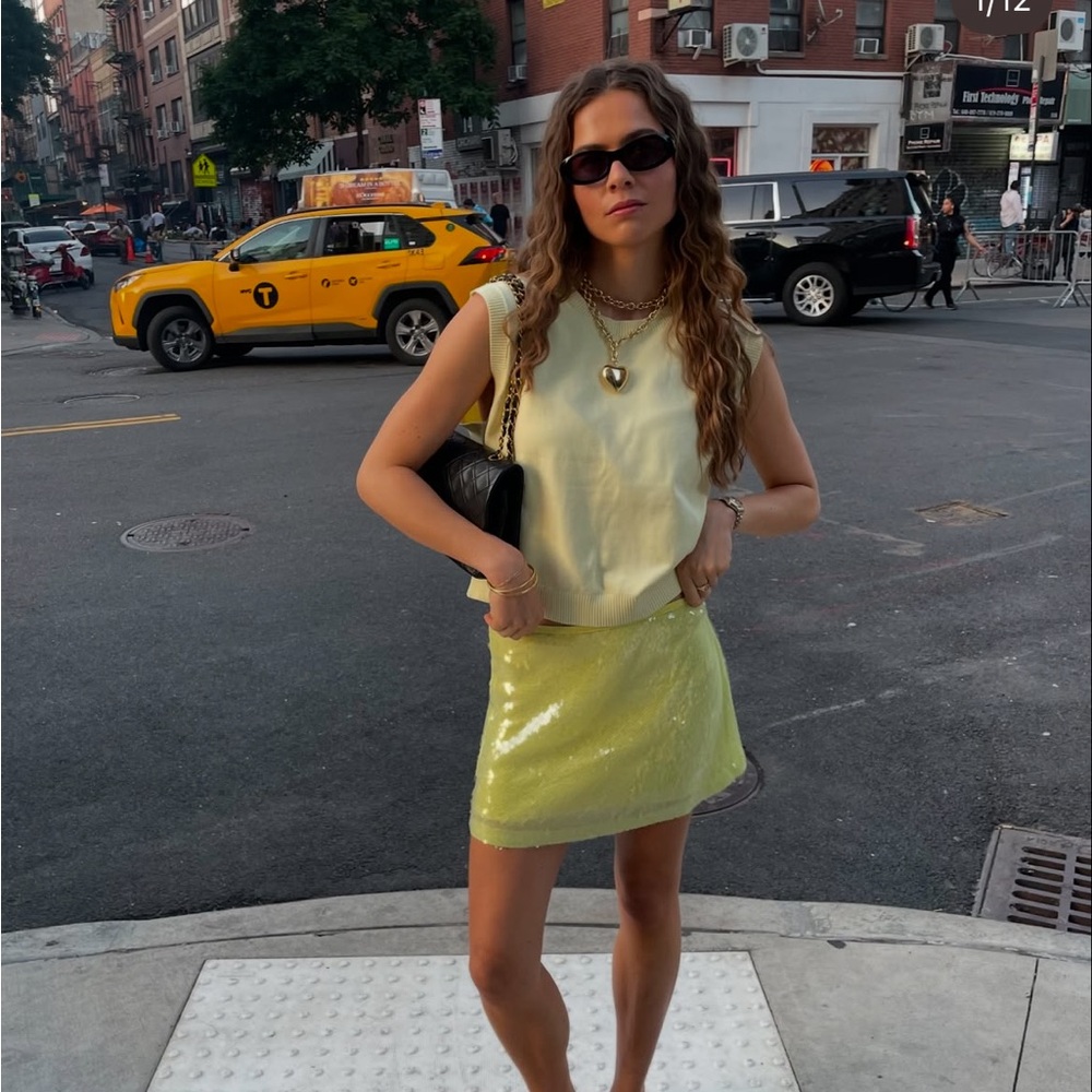 Zara Yellow Knit Sweater Top